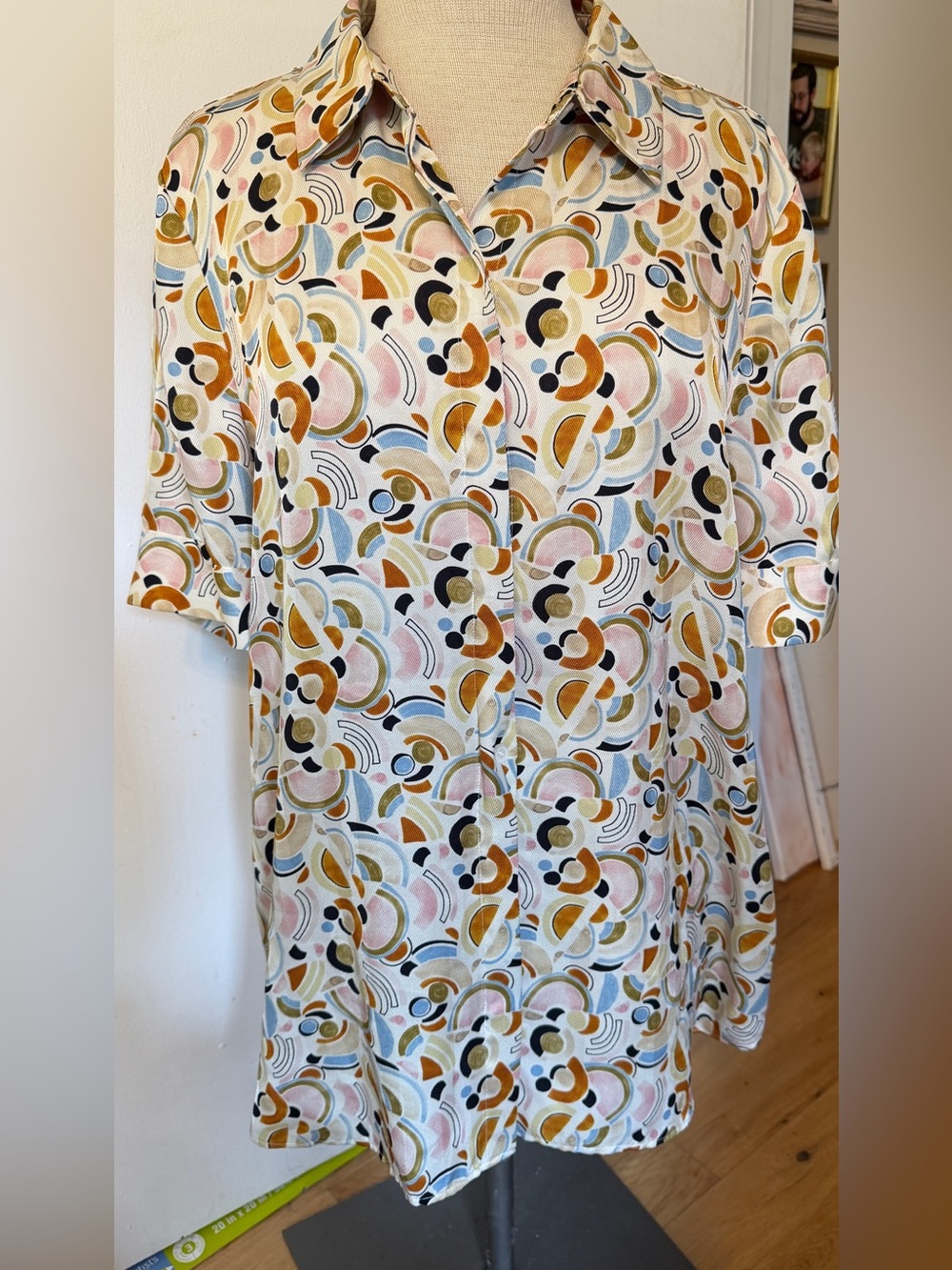 Cute  Comfy Lafayette 148 NY Women's Printed Button-Up Shirt in Multi Color